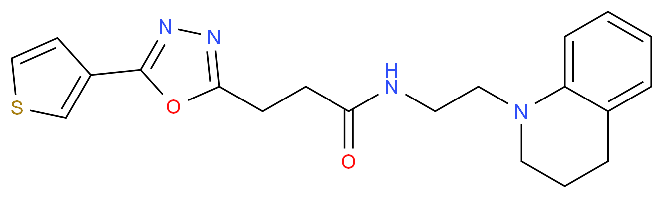 N-[2-(3,4-dihydro-1(2H)-quinolinyl)ethyl]-3-[5-(3-thienyl)-1,3,4-oxadiazol-2-yl]propanamide_Molecular_structure_CAS_)
