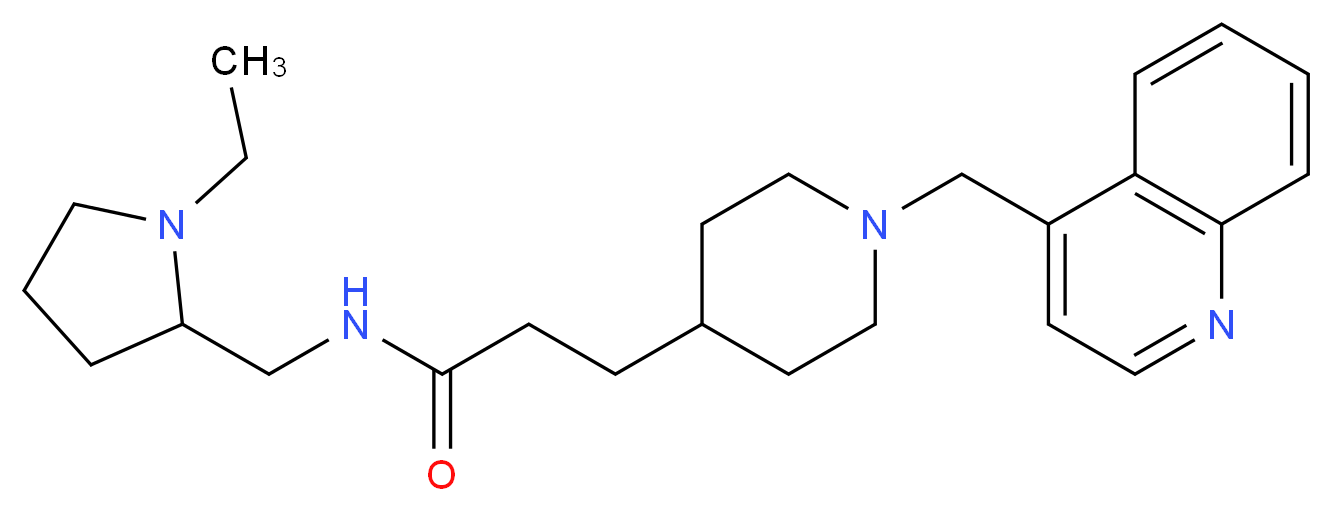 N-[(1-ethyl-2-pyrrolidinyl)methyl]-3-[1-(4-quinolinylmethyl)-4-piperidinyl]propanamide_Molecular_structure_CAS_)