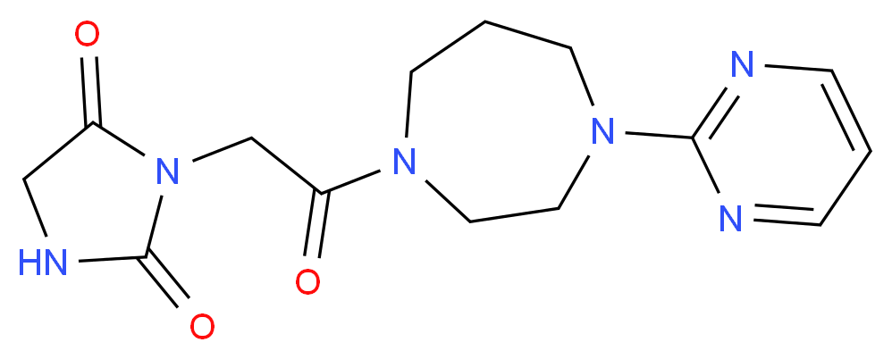 3-[2-oxo-2-(4-pyrimidin-2-yl-1,4-diazepan-1-yl)ethyl]imidazolidine-2,4-dione_Molecular_structure_CAS_)