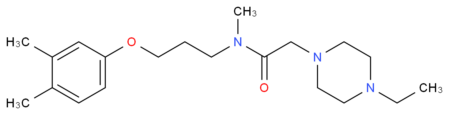 N-[3-(3,4-dimethylphenoxy)propyl]-2-(4-ethylpiperazin-1-yl)-N-methylacetamide_Molecular_structure_CAS_)