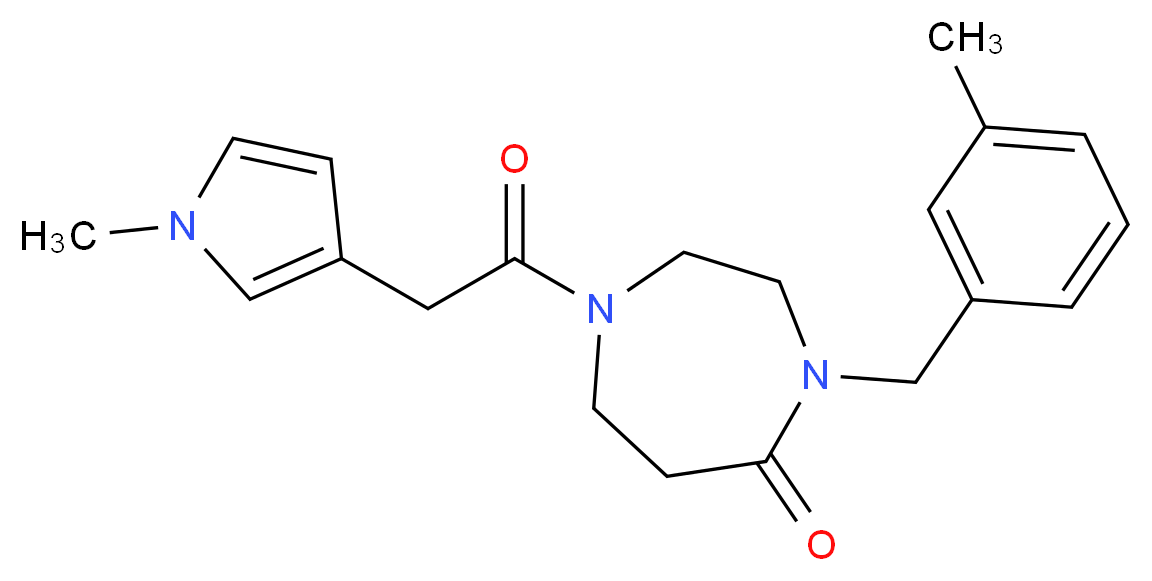4-(3-methylbenzyl)-1-[(1-methyl-1H-pyrrol-3-yl)acetyl]-1,4-diazepan-5-one_Molecular_structure_CAS_)