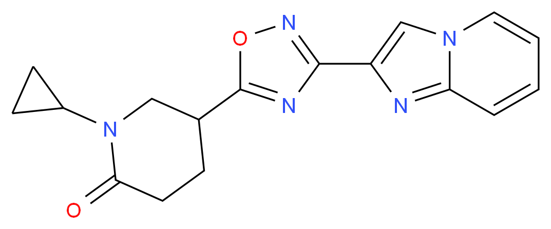 1-cyclopropyl-5-(3-imidazo[1,2-a]pyridin-2-yl-1,2,4-oxadiazol-5-yl)-2-piperidinone_Molecular_structure_CAS_)