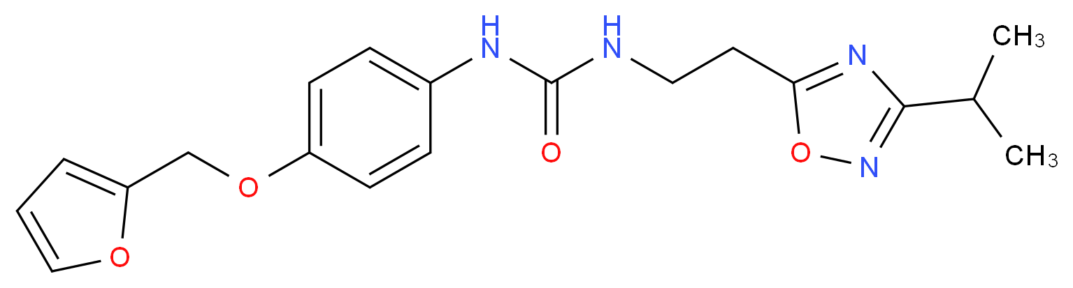 N-[4-(2-furylmethoxy)phenyl]-N'-[2-(3-isopropyl-1,2,4-oxadiazol-5-yl)ethyl]urea_Molecular_structure_CAS_)