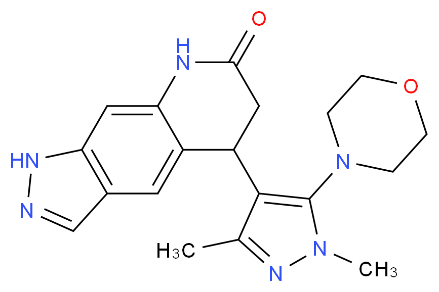 5-(1,3-dimethyl-5-morpholin-4-yl-1H-pyrazol-4-yl)-1,5,6,8-tetrahydro-7H-pyrazolo[4,3-g]quinolin-7-one_Molecular_structure_CAS_)