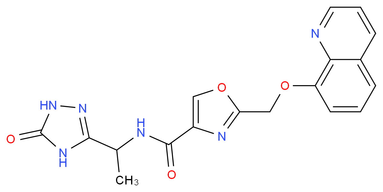 N-[1-(5-oxo-4,5-dihydro-1H-1,2,4-triazol-3-yl)ethyl]-2-[(quinolin-8-yloxy)methyl]-1,3-oxazole-4-carboxamide_Molecular_structure_CAS_)