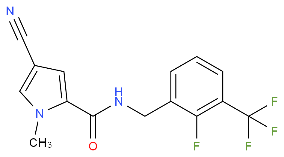4-cyano-N-[2-fluoro-3-(trifluoromethyl)benzyl]-1-methyl-1H-pyrrole-2-carboxamide_Molecular_structure_CAS_)