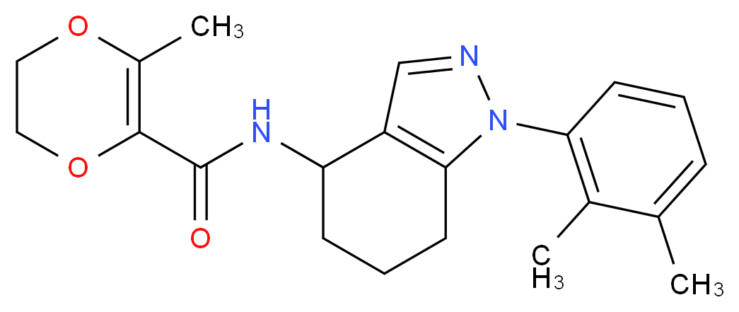 N-[1-(2,3-dimethylphenyl)-4,5,6,7-tetrahydro-1H-indazol-4-yl]-3-methyl-5,6-dihydro-1,4-dioxine-2-carboxamide_Molecular_structure_CAS_)