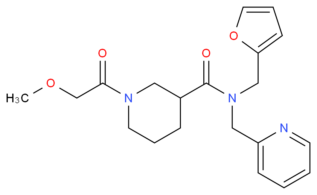 N-(2-furylmethyl)-1-(methoxyacetyl)-N-(2-pyridinylmethyl)-3-piperidinecarboxamide_Molecular_structure_CAS_)
