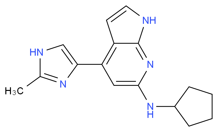 N-cyclopentyl-4-(2-methyl-1H-imidazol-4-yl)-1H-pyrrolo[2,3-b]pyridin-6-amine_Molecular_structure_CAS_)