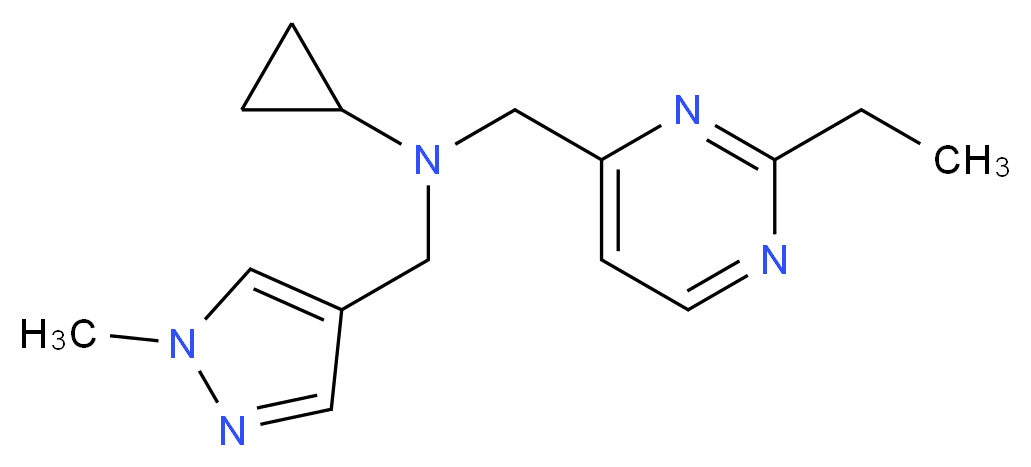 N-[(2-ethylpyrimidin-4-yl)methyl]-N-[(1-methyl-1H-pyrazol-4-yl)methyl]cyclopropanamine_Molecular_structure_CAS_)