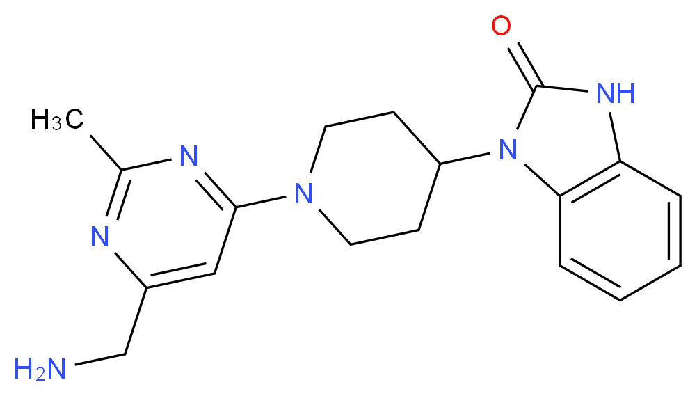 1-{1-[6-(aminomethyl)-2-methylpyrimidin-4-yl]piperidin-4-yl}-1,3-dihydro-2H-benzimidazol-2-one_Molecular_structure_CAS_)