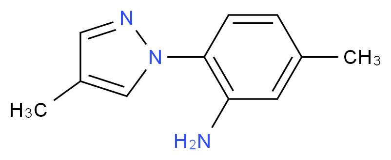 5-methyl-2-(4-methyl-1H-pyrazol-1-yl)aniline_Molecular_structure_CAS_)