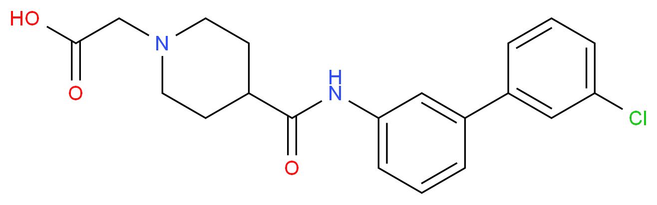 (4-{[(3'-chlorobiphenyl-3-yl)amino]carbonyl}piperidin-1-yl)acetic acid_Molecular_structure_CAS_)