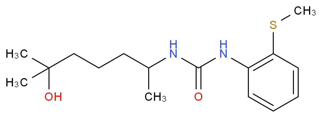 N-(5-hydroxy-1,5-dimethylhexyl)-N'-[2-(methylthio)phenyl]urea_Molecular_structure_CAS_)