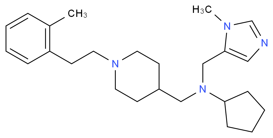 N-[(1-methyl-1H-imidazol-5-yl)methyl]-N-({1-[2-(2-methylphenyl)ethyl]piperidin-4-yl}methyl)cyclopentanamine_Molecular_structure_CAS_)