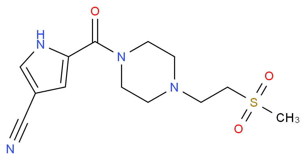 5-({4-[2-(methylsulfonyl)ethyl]piperazin-1-yl}carbonyl)-1H-pyrrole-3-carbonitrile_Molecular_structure_CAS_)