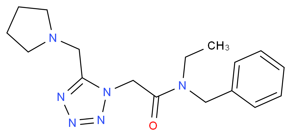 N-benzyl-N-ethyl-2-[5-(1-pyrrolidinylmethyl)-1H-tetrazol-1-yl]acetamide_Molecular_structure_CAS_)