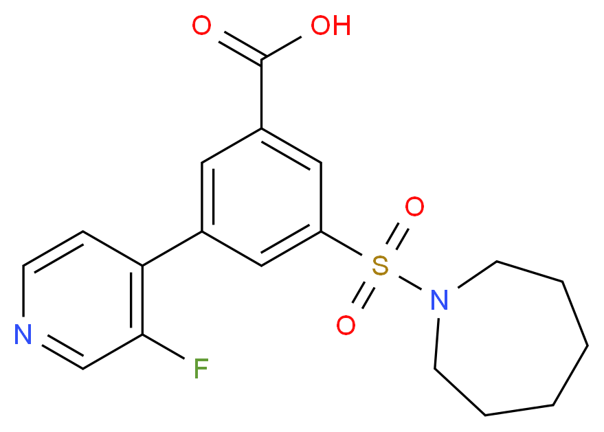 3-(azepan-1-ylsulfonyl)-5-(3-fluoropyridin-4-yl)benzoic acid_Molecular_structure_CAS_)