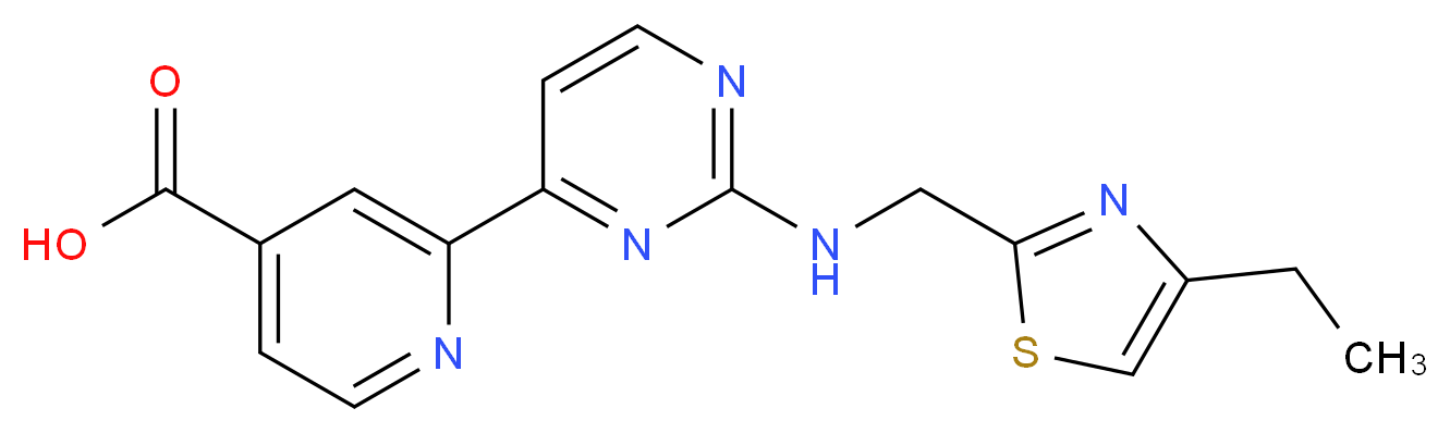 2-(2-{[(4-ethyl-1,3-thiazol-2-yl)methyl]amino}pyrimidin-4-yl)isonicotinic acid_Molecular_structure_CAS_)