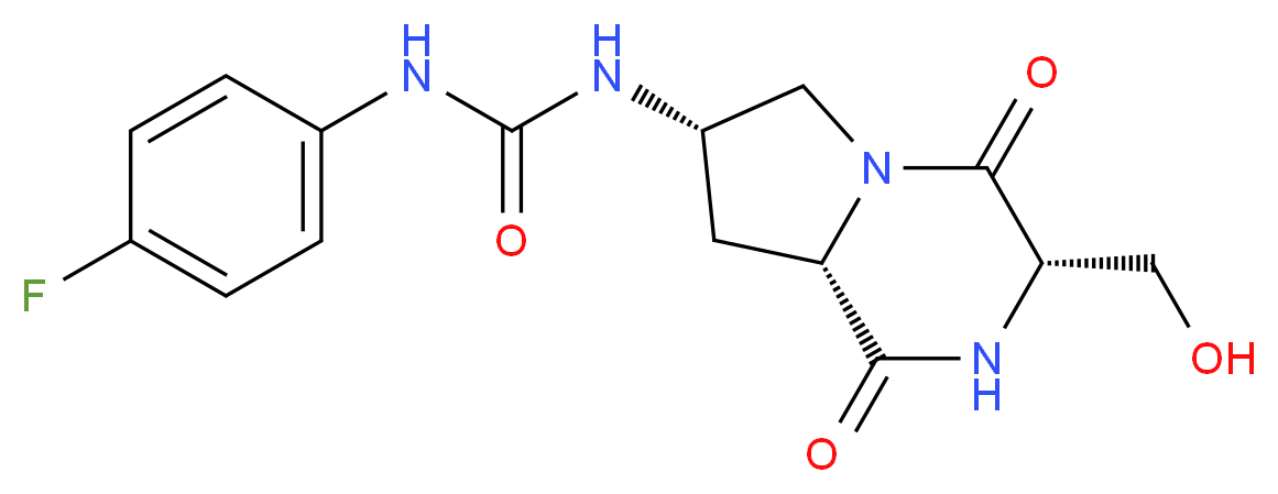 N-(4-fluorophenyl)-N'-[(3S,7S,8aS)-3-(hydroxymethyl)-1,4-dioxooctahydropyrrolo[1,2-a]pyrazin-7-yl]urea_Molecular_structure_CAS_)