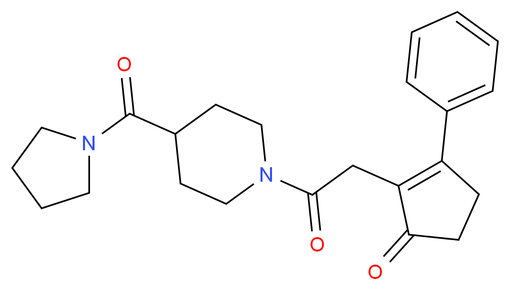 2-{2-oxo-2-[4-(1-pyrrolidinylcarbonyl)-1-piperidinyl]ethyl}-3-phenyl-2-cyclopenten-1-one_Molecular_structure_CAS_)