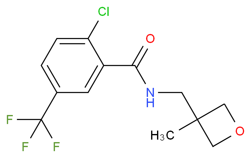 2-chloro-N-[(3-methyloxetan-3-yl)methyl]-5-(trifluoromethyl)benzamide_Molecular_structure_CAS_)