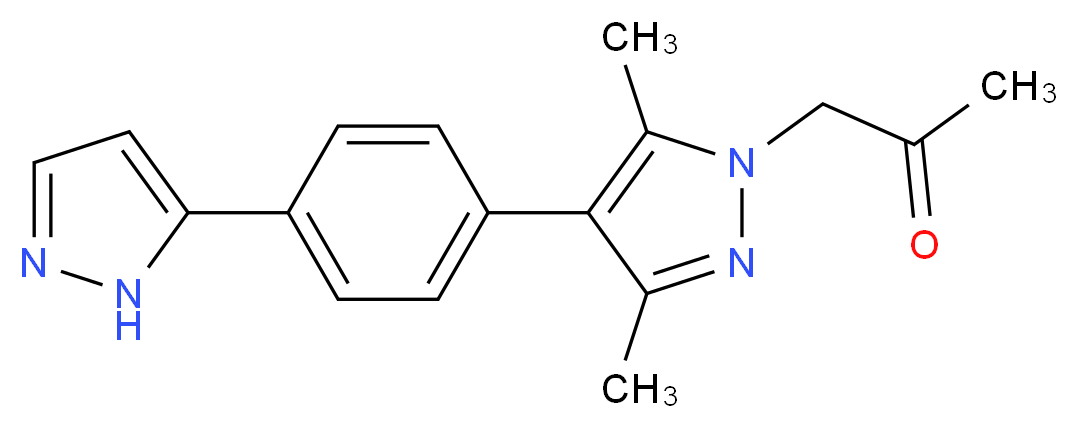 1-{3,5-dimethyl-4-[4-(1H-pyrazol-5-yl)phenyl]-1H-pyrazol-1-yl}acetone_Molecular_structure_CAS_)