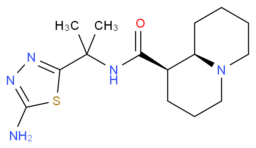 (1R,9aR)-N-[1-(5-amino-1,3,4-thiadiazol-2-yl)-1-methylethyl]octahydro-2H-quinolizine-1-carboxamide_Molecular_structure_CAS_)