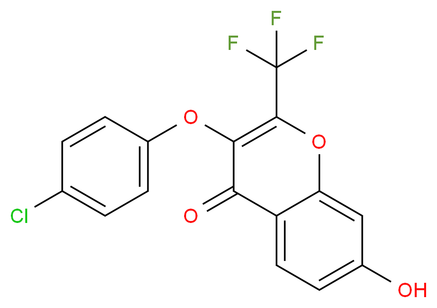 3-(4-Chloro-phenoxy)-7-hydroxy-2-trifluoromethyl-chromen-4-one_Molecular_structure_CAS_)