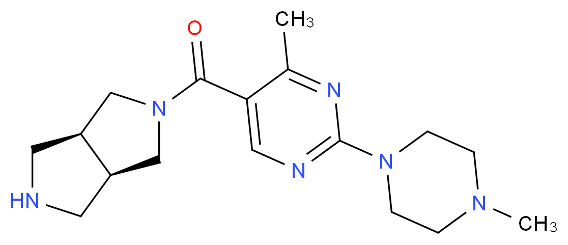 (3aR*,6aS*)-2-{[4-methyl-2-(4-methylpiperazin-1-yl)pyrimidin-5-yl]carbonyl}octahydropyrrolo[3,4-c]pyrrole_Molecular_structure_CAS_)