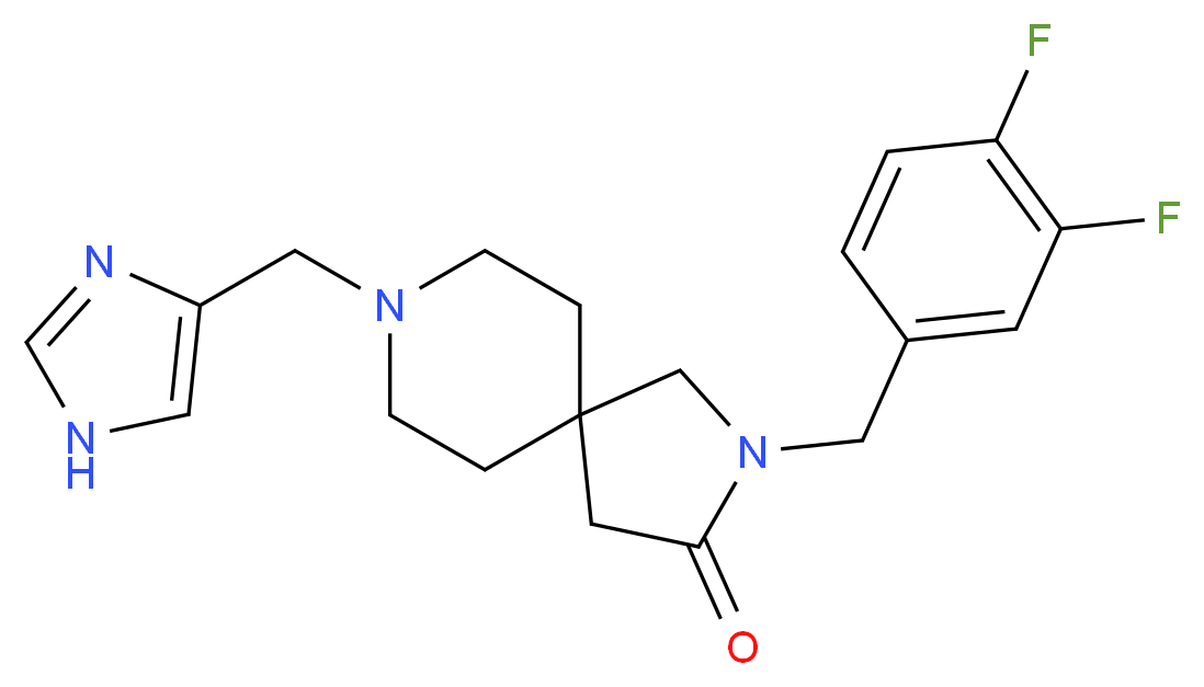 2-(3,4-difluorobenzyl)-8-(1H-imidazol-4-ylmethyl)-2,8-diazaspiro[4.5]decan-3-one_Molecular_structure_CAS_)