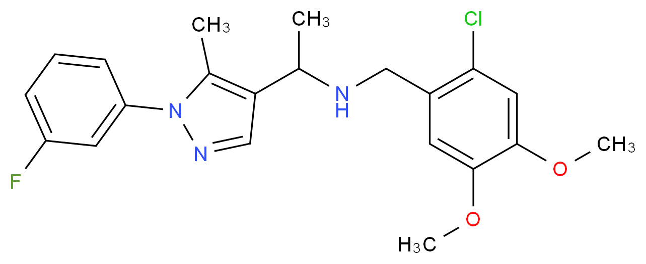 (2-chloro-4,5-dimethoxybenzyl){1-[1-(3-fluorophenyl)-5-methyl-1H-pyrazol-4-yl]ethyl}amine_Molecular_structure_CAS_)