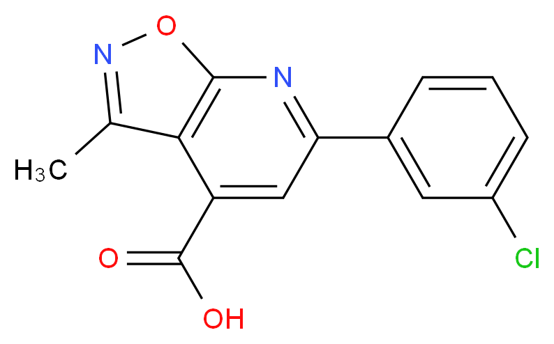 6-(3-chlorophenyl)-3-methylpyrido[3,2-d][1,2]oxazole-4-carboxylic acid_Molecular_structure_CAS_)