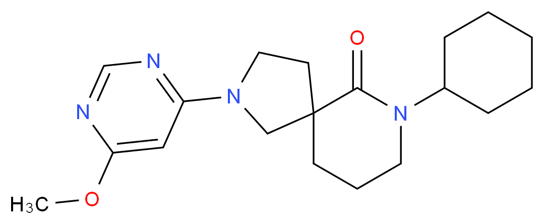 7-cyclohexyl-2-(6-methoxypyrimidin-4-yl)-2,7-diazaspiro[4.5]decan-6-one_Molecular_structure_CAS_)