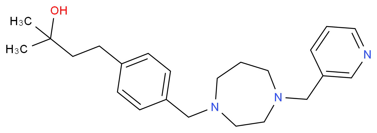 2-methyl-4-(4-{[4-(3-pyridinylmethyl)-1,4-diazepan-1-yl]methyl}phenyl)-2-butanol_Molecular_structure_CAS_)