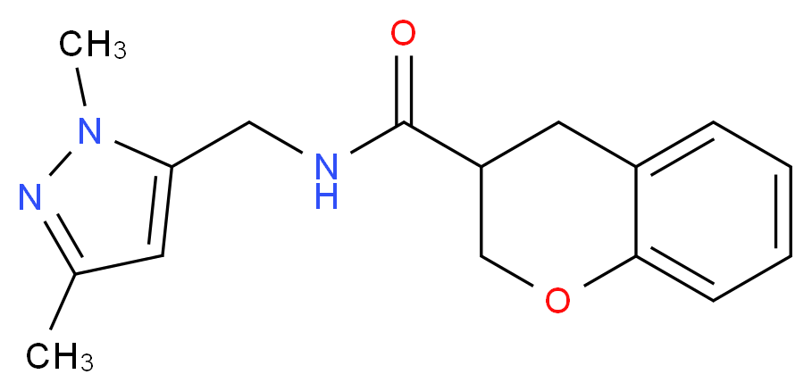 N-[(1,3-dimethyl-1H-pyrazol-5-yl)methyl]chromane-3-carboxamide_Molecular_structure_CAS_)