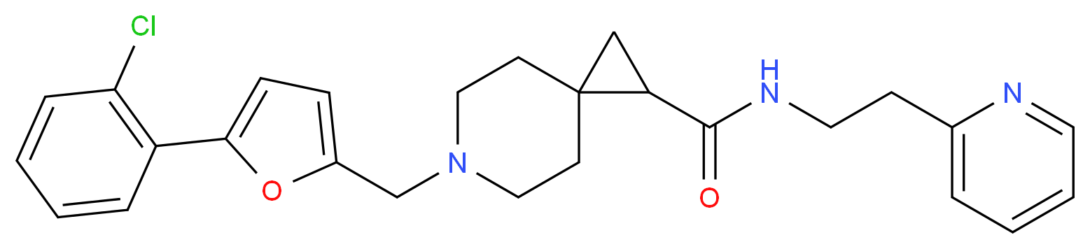 6-{[5-(2-chlorophenyl)-2-furyl]methyl}-N-[2-(2-pyridinyl)ethyl]-6-azaspiro[2.5]octane-1-carboxamide_Molecular_structure_CAS_)