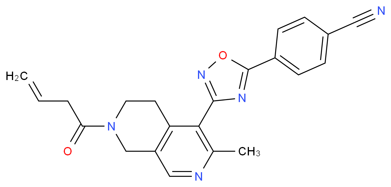 4-{3-[7-(3-butenoyl)-3-methyl-5,6,7,8-tetrahydro-2,7-naphthyridin-4-yl]-1,2,4-oxadiazol-5-yl}benzonitrile_Molecular_structure_CAS_)