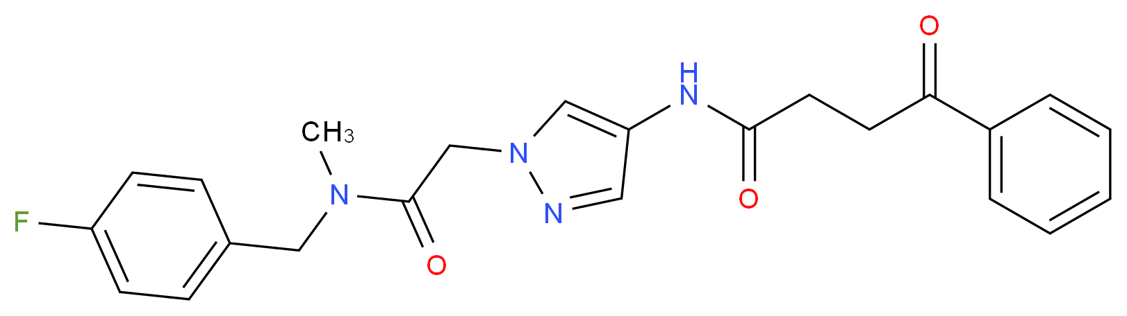 N-(1-{2-[(4-fluorobenzyl)(methyl)amino]-2-oxoethyl}-1H-pyrazol-4-yl)-4-oxo-4-phenylbutanamide_Molecular_structure_CAS_)