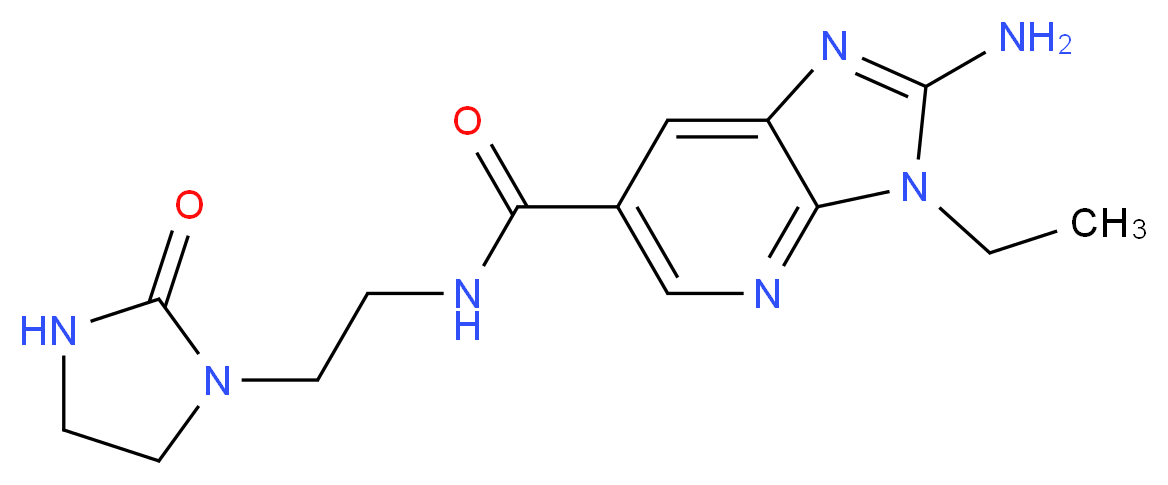 2-amino-3-ethyl-N-[2-(2-oxoimidazolidin-1-yl)ethyl]-3H-imidazo[4,5-b]pyridine-6-carboxamide_Molecular_structure_CAS_)