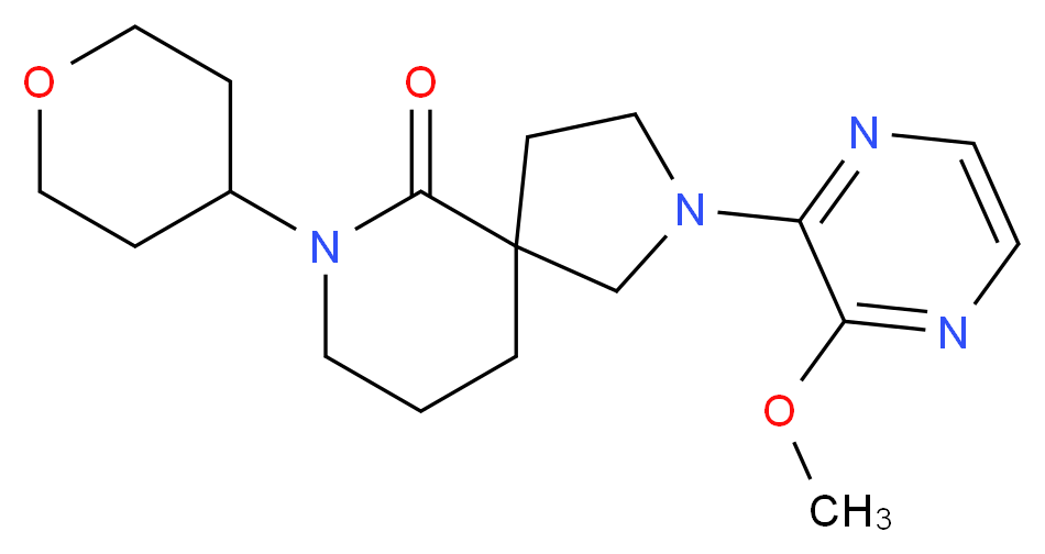 2-(3-methoxy-2-pyrazinyl)-7-(tetrahydro-2H-pyran-4-yl)-2,7-diazaspiro[4.5]decan-6-one_Molecular_structure_CAS_)