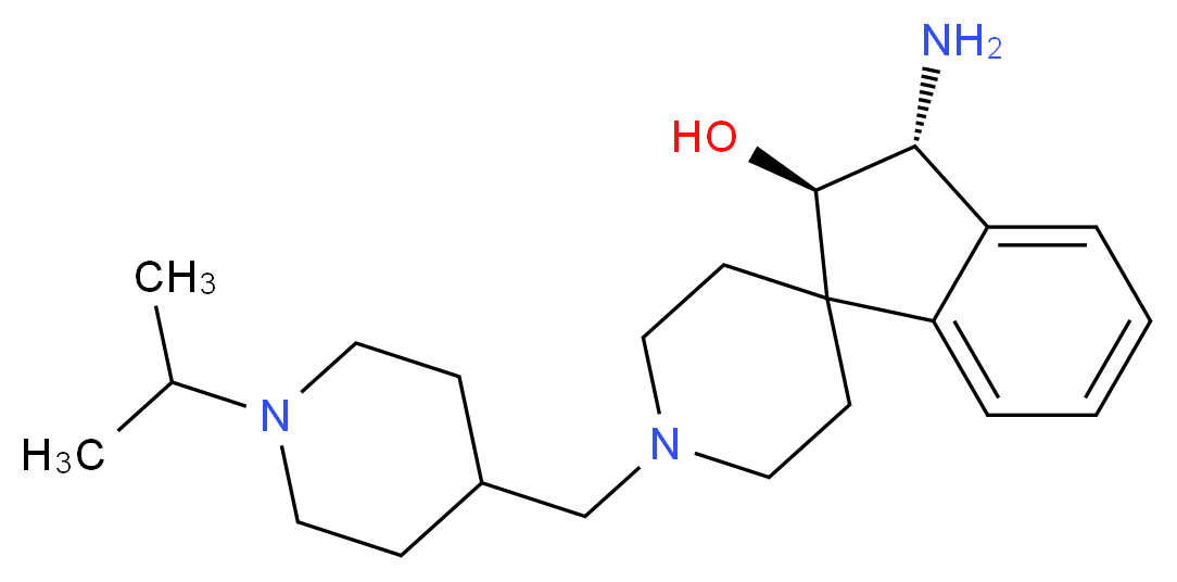 (2R*,3R*)-3-amino-1'-[(1-isopropyl-4-piperidinyl)methyl]-2,3-dihydrospiro[indene-1,4'-piperidin]-2-ol_Molecular_structure_CAS_)