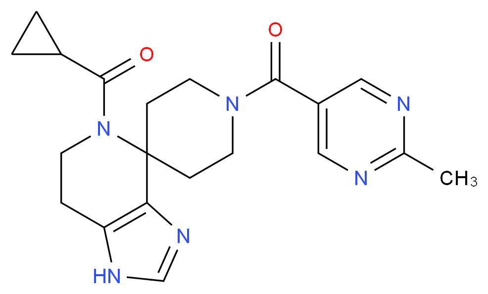5-(cyclopropylcarbonyl)-1'-[(2-methylpyrimidin-5-yl)carbonyl]-1,5,6,7-tetrahydrospiro[imidazo[4,5-c]pyridine-4,4'-piperidine]_Molecular_structure_CAS_)