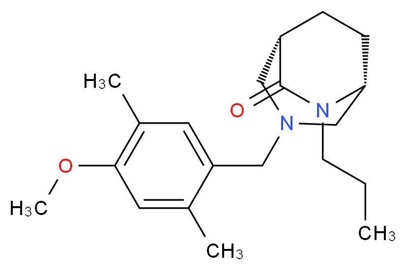 (1S*,5R*)-3-(4-methoxy-2,5-dimethylbenzyl)-6-propyl-3,6-diazabicyclo[3.2.2]nonan-7-one_Molecular_structure_CAS_)