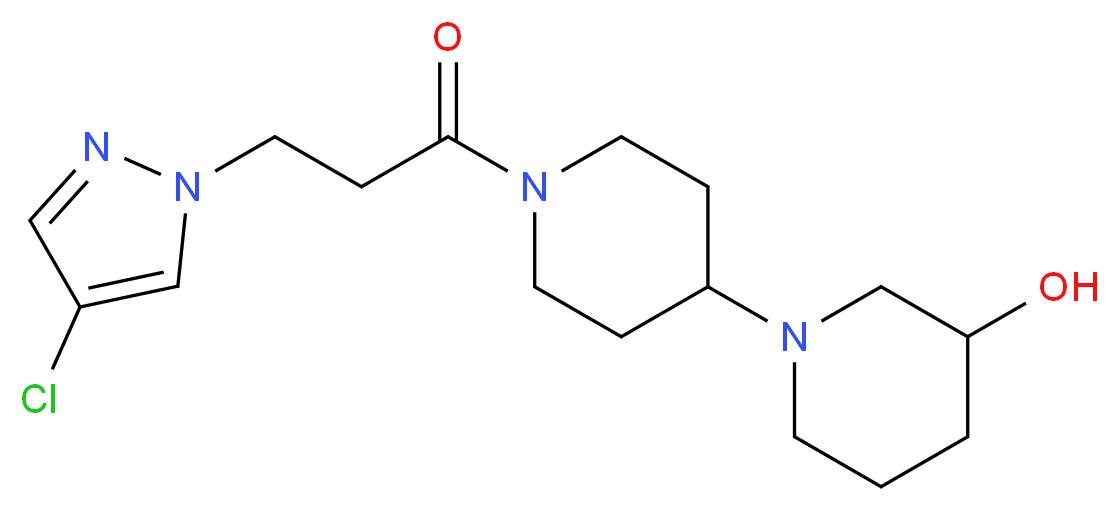 1'-[3-(4-chloro-1H-pyrazol-1-yl)propanoyl]-1,4'-bipiperidin-3-ol_Molecular_structure_CAS_)