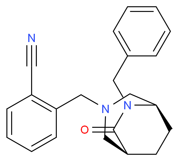 2-{[(1S*,5R*)-6-benzyl-7-oxo-3,6-diazabicyclo[3.2.2]non-3-yl]methyl}benzonitrile_Molecular_structure_CAS_)