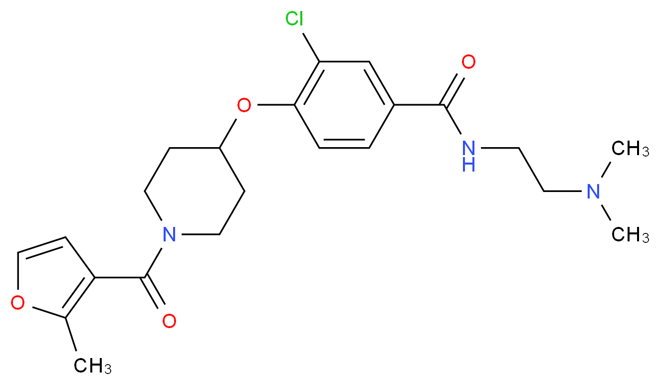 3-chloro-N-[2-(dimethylamino)ethyl]-4-{[1-(2-methyl-3-furoyl)-4-piperidinyl]oxy}benzamide_Molecular_structure_CAS_)