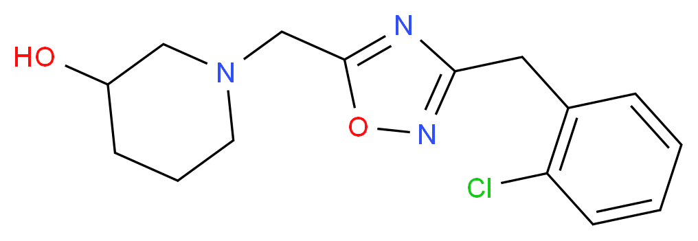 1-{[3-(2-chlorobenzyl)-1,2,4-oxadiazol-5-yl]methyl}-3-piperidinol_Molecular_structure_CAS_)