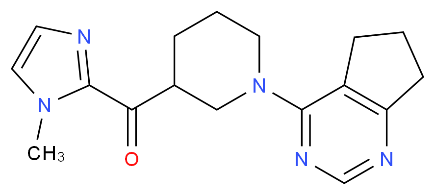 [1-(6,7-dihydro-5H-cyclopenta[d]pyrimidin-4-yl)-3-piperidinyl](1-methyl-1H-imidazol-2-yl)methanone_Molecular_structure_CAS_)