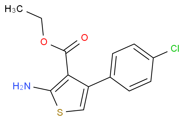 2-Amino-4-(4-chloro-phenyl)-thiophene-3-carboxylic acid ethyl ester_Molecular_structure_CAS_65234-09-5)